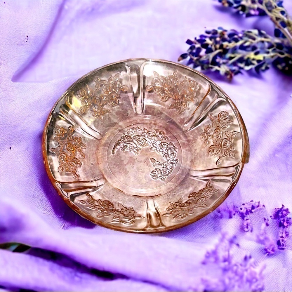 VINTAGE Sharon Cabbage Rose Candy Trinket Nut Dish Pale Pink